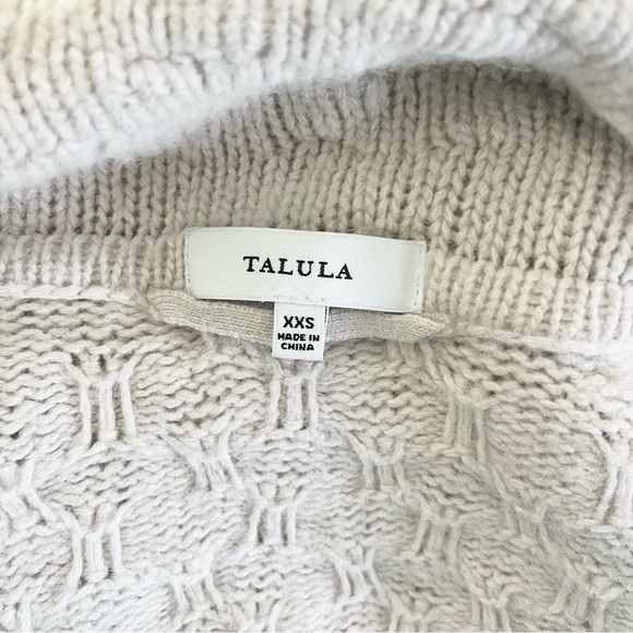 Aritzia Talula Open Sweater Woven w Lambswool Angora Cashmere XXS Cream Cardigan - Picture 3 of 7